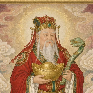 财神灵签神像