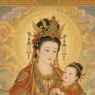 送子娘娘灵签神像