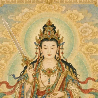 文殊菩萨灵签神像